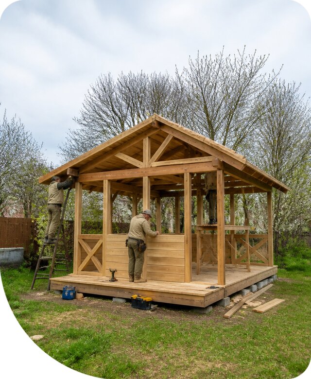 Изготовление и монтаж деревянной беседки под ключ в Морозовске